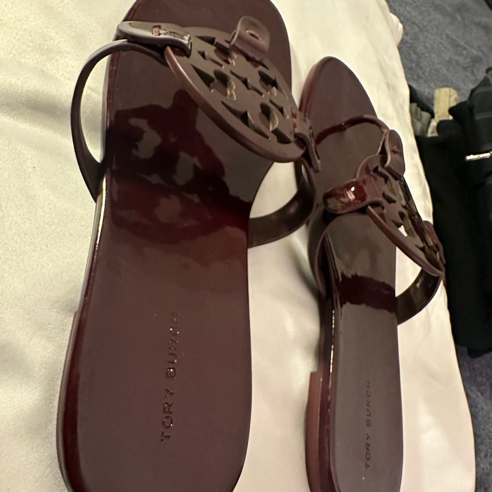 Tory Burch Burgundy Sandals - Picture 4 of 5